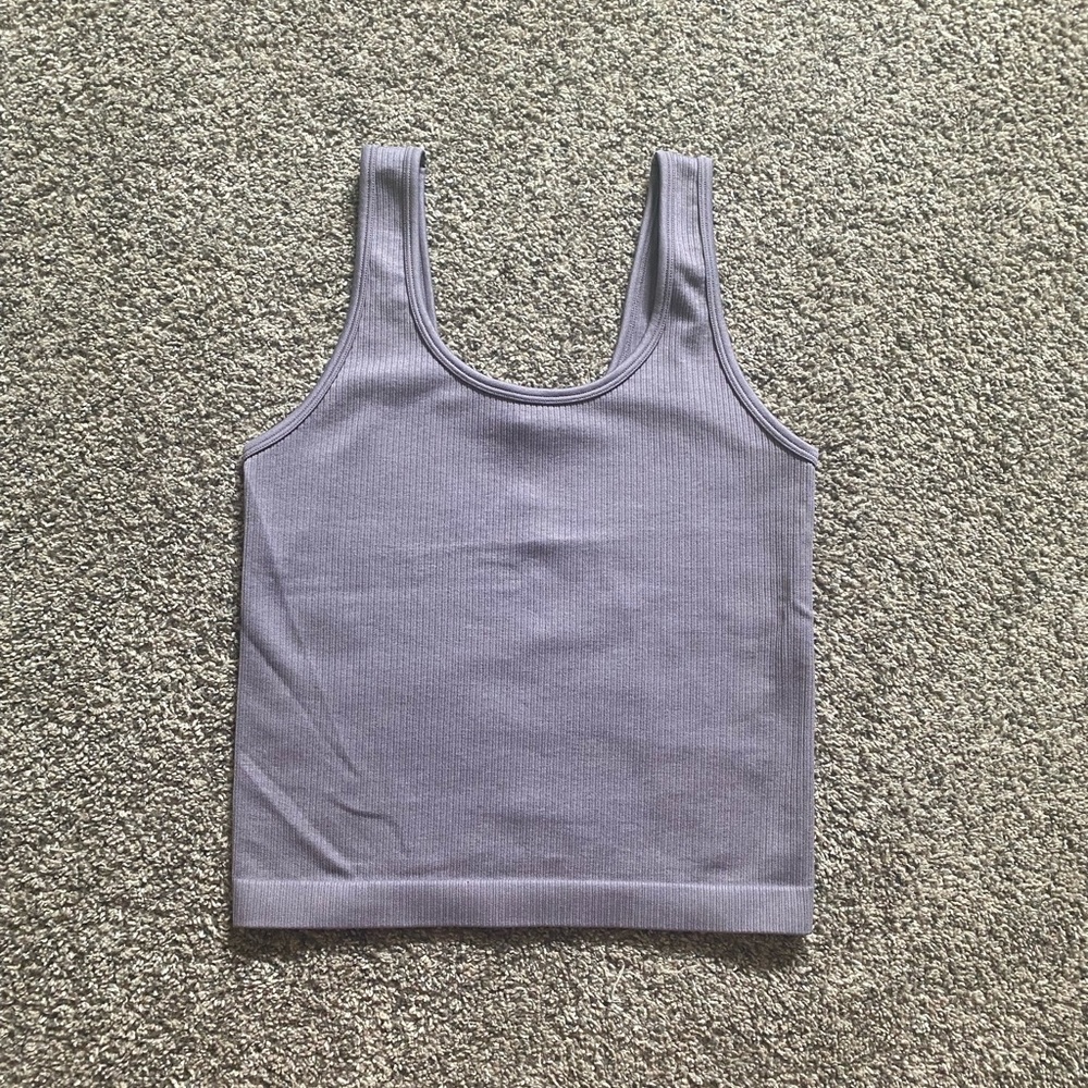 A New Day Purple Fitted Crop Tank Top